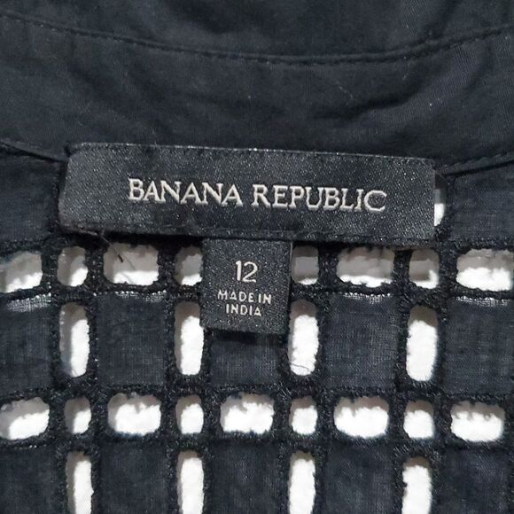 Banana Republic Lace Shirtdress with Belt in Black Size 12 - Picture 11 of 14